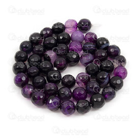 1112-0927-F-8mm - Natural Semi Precious Stone Bead Faceted Agate Black-Purple Dyed Round 8mm 0.8mm Hole 15in String 1112-0927-F-8mm,black faceted beads,montreal, quebec, canada, beads, wholesale