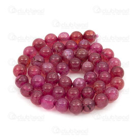 1112-0928-8mm - Natural Semi Precious Stone Bead Cracked Fire Agate Raspberry Pink Dyed Round 8mm 0.8mm Hole 15.5" String 1112-0928-8mm,Beads,Stones,Semi-precious,montreal, quebec, canada, beads, wholesale