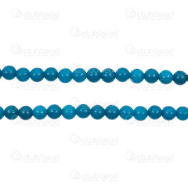 1112-0931-6mm - Natural Semi Precious Stone Bead Agate Teal Dyed Round 6mm 0.8mm Hole 15.5" String 1112-0931-6mm,Beads,Stones,Semi-precious,montreal, quebec, canada, beads, wholesale