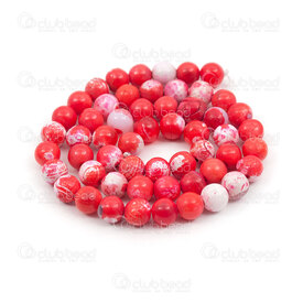 1112-0933-8mm - Natural Semi Precious Stone Bead Cracked Agate Red-White Dyed Round 8mm 0.8mm Hole 15.5" String 1112-0933-8mm,Beads,Stones,Semi-precious,montreal, quebec, canada, beads, wholesale