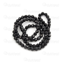 1112-0941-F-4mm - Natural Semi Precious Stone Bead Premium Black Tourmalite Faceted Round 4mm 0.5mm Hole 1112-0941-F-4mm,Natural Semi Precious Stone Bead Premium,montreal, quebec, canada, beads, wholesale