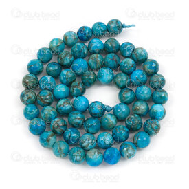 1112-0942-2-6mm - Natural Semi Precious Stone Bead Prestige African Turquoise (South Africa) Round 6mm 0.8mm Hole 15.5in String 1112-0942-2-6mm,1112-0,montreal, quebec, canada, beads, wholesale