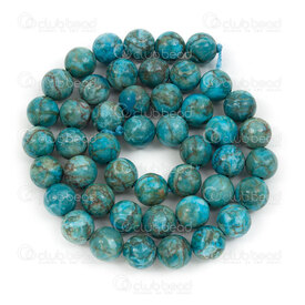 1112-0942-2-8mm - Natural Semi Precious Stone Bead Prestige African Turquoise (South Africa) Round 8mm 0.8mm Hole 15.5in String 1112-0942-2-8mm,turquoises,montreal, quebec, canada, beads, wholesale