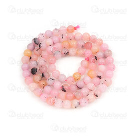 1112-0945-4mm - Natural Semi Precious Stone Bead Cherry Blossom Jasper Round 4mm 0.5mm Hole 15.5" String 1112-0945-4mm,cherry jasper,montreal, quebec, canada, beads, wholesale