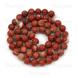 1112-0948-6mm - Natural Semi Precious Stone Bead Red Jasper Round 6mm 0.8mm Hole 15in String 1112-0948-6mm,jaspe 6mm,montreal, quebec, canada, beads, wholesale