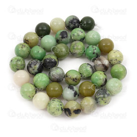 1112-0962-2-10mm - Natural Semi Precious Stone Bead Prestige Green Grass Jasper Round 10mm 1mm Hole 15.5" string 1112-0962-2-10mm,1112-09,montreal, quebec, canada, beads, wholesale