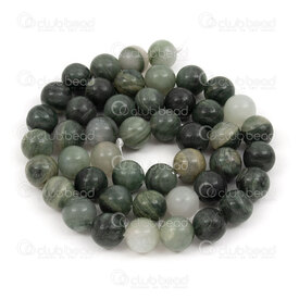 1112-0962-3-8mm - Natural Semi Precious Stone Bead Prestige Green Grass Jasper Round 8mm 0.8mm Hole 15.5" string 1112-0962-3-8mm,grass,montreal, quebec, canada, beads, wholesale