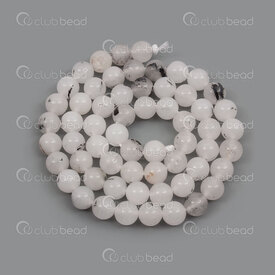1112-0964-6mm - Natural Semi Precious Stone Bead African White Dendrite Opal Round 6mm 0.8mm Hole 15in string 1112-0964-6mm,dendrite,montreal, quebec, canada, beads, wholesale