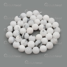 1112-0964-8mm - Natural Semi Precious Stone Bead African White Dendrite Opal Round 8mm 0.8mm Hole 15.5" string 1112-0964-8mm,Beads,Stones,Semi-precious,montreal, quebec, canada, beads, wholesale