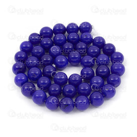 1112-0966-8mm - Natural Semi Precious Stone Bead Mashan Jade Royal Blue Dyed Round 8mm 0.8mm Hole 15.5" String 1112-0966-8mm,Beads,Stones,montreal, quebec, canada, beads, wholesale