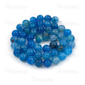 1112-0967-8mm - Natural Semi Precious Stone Bead Cracked Fire Agate Dark Blue Dyed Round 8mm 0.8mm Hole 15.5'' String 1112-0967-8mm,Beads,Stones,montreal, quebec, canada, beads, wholesale