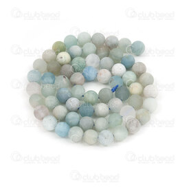 1112-0970-M-6mm - Bille de Pierre Fine Naturelle Prestige Aiguemarine Mat Rond Calibré 6mm Trou 0.8mm Corde de 15.5 Pouces 1112-0970-M-6mm,Pierre Aiguemarine,montreal, quebec, canada, beads, wholesale