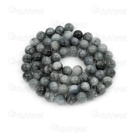 1112-0974-2-6mm - Natural Semi Precious Stone Bead Prestige Light Hawk Eye Round 6mm 0.8mm Hole 15.5'' String 1112-0974-2-6mm,Beads,Stones,Semi-precious,montreal, quebec, canada, beads, wholesale