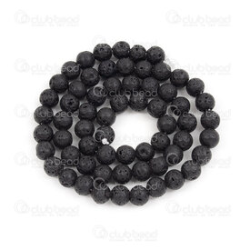 M-1112-0978-6mm - OFF PRICE POLICY Volcanic Stone Bead Round 6MM Black 0.8mm hole 10 x 15.5" String M-1112-0978-6mm,m-1112-0978,montreal, quebec, canada, beads, wholesale