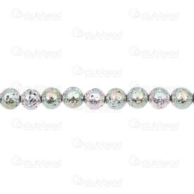 1112-0978-AB-8mm - Volcanic Stone Bead Prestige AB Nickel Round 8mm 0.8mm Hole 15.5'' String 1112-0978-AB-8mm,1112-0,montreal, quebec, canada, beads, wholesale