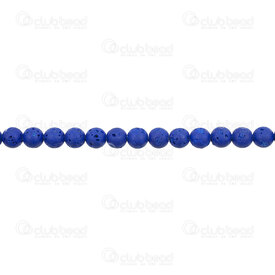 1112-0978-BL-6mm - Bille de Pierre Volcanique Bleu Royal Rond 6mm Trou 0.8mm Corde de 15.5 Pouces 1112-0978-BL-6mm,montreal, quebec, canada, beads, wholesale