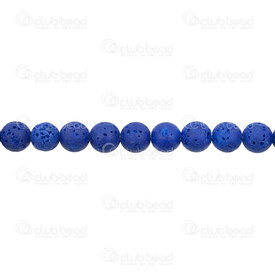 1112-0978-BL-8mm - Bille de Pierre Volcanique Bleu Royal Rond 8mm Trou 0.8mm Corde de 15.5 Pouces 1112-0978-BL-8mm,montreal, quebec, canada, beads, wholesale