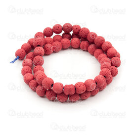 1112-0978-RD-6mm - Volcanic Stone Bead Red Round 6mm 0.8mm Hole 15.5" String 1112-0978-RD-6mm,1112-0,montreal, quebec, canada, beads, wholesale