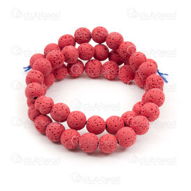 1112-0978-RD-8mm - Volcanic Stone Bead Red Round 8mm 0.8mm Hole 15.5" String 1112-0978-RD-8mm,1112-0,montreal, quebec, canada, beads, wholesale
