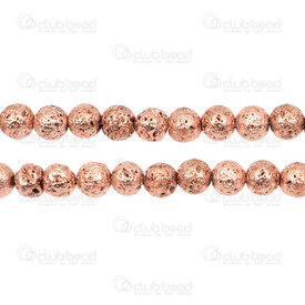 1112-0978-RGL-8mm - Volcanic Stone Bead Prestige Rose Gold Round 8mm 0.8mm Hole 15.5" String 1112-0978-RGL-8mm,Beads,Stones,Volcanic,montreal, quebec, canada, beads, wholesale