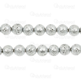 1112-0978-WH-10mm - Volcanic Stone Bead Prestige Nickel Round 10mm 1mm Hole 15.5'' String 1112-0978-WH-10mm,Beads,Stones,Volcanic,montreal, quebec, canada, beads, wholesale