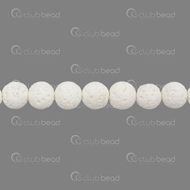 1112-0978-WH1-10mm - Volcanic Stone Bead White Round 10mm 1mm Hole 15.5" String 1112-0978-WH1-10mm,1112-09,montreal, quebec, canada, beads, wholesale