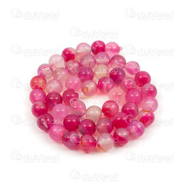 1112-0981-8mm - Natural Semi Precious Stone Bead Striped Agate Pink-Clear Dyed Round 8mm 0.8mm Hole 15in String 1112-0981-8mm,Beads,Stones,rÃ,montreal, quebec, canada, beads, wholesale