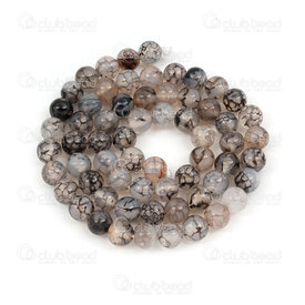 1112-0988-6mm - Bille de Pierre Fine Naturelle Agate Dragon Noir Rond 6mm Trou 0.8mm Corde 15po 1112-0988-6mm,drÃ,montreal, quebec, canada, beads, wholesale