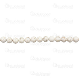 1112-0989-6MM - Reconstructed Semi Precious Stone Bead Beige Turquoise Round 6mm 0.8mm Hole 15.5" String 1112-0989-6MM,Semi Precious Stone Bead round,6mm,Bead,Natural,Semi-precious Stone,6mm,Round,Round,White,White,China,15.5'' String,White Turquoise,montreal, quebec, canada, beads, wholesale