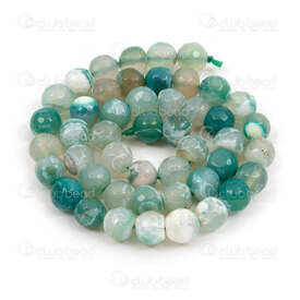 1112-0998-F-8mm - Natural Semi Precious Stone Bead Faceted Agate Transparent-Green Dyed Round 8mm 0.8mm Hole 15in String 1112-0998-F-8mm,Beads,Stones,Semi-precious,billes transparent,montreal, quebec, canada, beads, wholesale