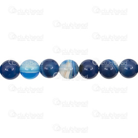 1112-09992-10MM - Natural Semi Precious Stone Bead Striped Agate Blue Dyed Round 10mm 1mm Hole 15.5" String 1112-09992-10MM,10mm,15.5'' String,Bead,Natural,Semi-precious Stone,10mm,Round,Round,Blue,Blue,China,15.5'' String,Agate,montreal, quebec, canada, beads, wholesale
