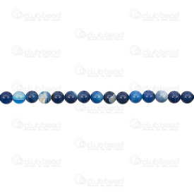 1112-09992-4MM - Natural Semi Precious Stone Bead Striped Agate Blue Dyed Round 4mm 0.5mm Hole 15.5" String 1112-09992-4MM,15.5'' String,4mm,Bead,Natural,Semi-precious Stone,4mm,Round,Round,Blue,Blue,China,15.5'' String,Agate,montreal, quebec, canada, beads, wholesale
