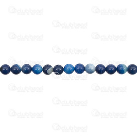 1112-09992-6MM - Bille de Pierre Fine Naturelle Agate Rayé Bleu Teint Rond 6mm Trou 0.8mm Corde de 15.5 Pouces 1112-09992-6MM,agate,6mm,Bille,Naturel,Pierre Fine,6mm,Rond,Rond,Bleu,Bleu,Chine,15.5'' String,Agate,montreal, quebec, canada, beads, wholesale