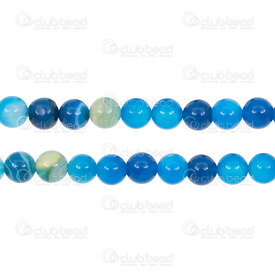 1112-09992-8MM - Natural Semi Precious Stone Bead Striped Agate Blue Dyed Round 8mm 0.8mm Hole 15.5" String 1112-09992-8MM,semi precious stone,8MM,Bead,Natural,Semi-precious Stone,8MM,Round,Round,Blue,Blue,China,15.5'' String,Agate,montreal, quebec, canada, beads, wholesale