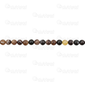 1112-09993-4MM - Natural Semi Precious Stone Bead Striped Agate Brown Round 4mm 0.5mm Hole 15.5" String 1112-09993-4MM,4mm,15.5'' String,Bead,Natural,Semi-precious Stone,4mm,Round,Round,Brown,Brown,China,15.5'' String,Agate,montreal, quebec, canada, beads, wholesale