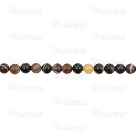 1112-09993-6MM - Natural Semi Precious Stone Bead Striped Agate Brown Round 6mm 0.8mm Hole 15.5" String 1112-09993-6MM,6mm,15.5'' String,Bead,Natural,Semi-precious Stone,6mm,Round,Round,Brown,Brown,China,15.5'' String,Agate,montreal, quebec, canada, beads, wholesale