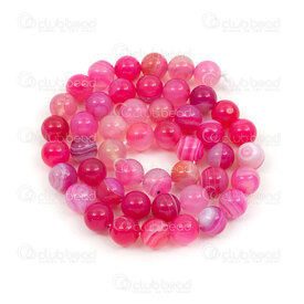 1112-09995-8MM - Natural Semi Precious Stone Bead Striped Agate Pink Dyed Round 8mm 0.8mm Hole 15.5" String 1112-09995-8MM,8MM,15.5'' String,Bead,Natural,Semi-precious Stone,8MM,Round,Round,Pink,Pink,China,15.5'' String,Agate,montreal, quebec, canada, beads, wholesale