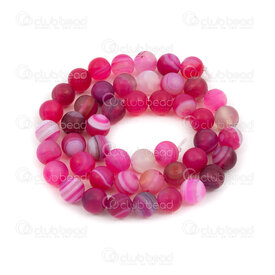 1112-09995-M2-8mm - Natural Semi Precious Stone Bead Striped Agate Pink Matt Dyed Round 8mm 0.8mm Hole 15.5" String 1112-09995-M2-8mm,Beads,Stones,montreal, quebec, canada, beads, wholesale