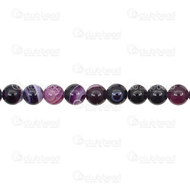 1112-09996-8MM - Bille de Pierre Fine Naturelle Agate Rayé Violet Teint Rond 8mm Trou 0.8mm Corde de 15.5 Pouces 1112-09996-8MM,15.5'' String,8MM,Bille,Naturel,Pierre Fine,8MM,Rond,Rond,Purple,Pourpre,Chine,15.5'' String,Agate,montreal, quebec, canada, beads, wholesale