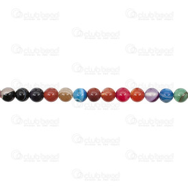 1112-09999-6MM - Natural Semi Precious Stone Bead Striped Agate Mix Dyed Round 6mm 0.8mm Hole 15.5" String 1112-09999-6MM,6mm,15.5'' String,Bead,Natural,Semi-precious Stone,6mm,Round,Round,Mix,Mix,China,15.5'' String,Agate,montreal, quebec, canada, beads, wholesale