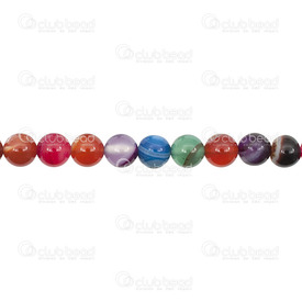 1112-09999-8MM - Natural Semi Precious Stone Bead Striped Agate Mix Dyed Round 8mm 0.8mm Hole 15.5" String 1112-09999-8MM,Semi Precious Stone Bead round,8MM,Bead,Natural,Semi-precious Stone,8MM,Round,Round,Mix,Mix,China,15.5'' String,Agate,montreal, quebec, canada, beads, wholesale