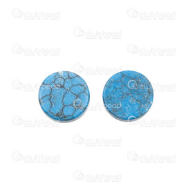 1112-1058-14 - Cabochon de Pierre Fine Turquoise Bleu 15MM Rondelle Percé Dôme 5MM 7gr 4pcs 1112-1058-14,Cabochons,Pierres fines,montreal, quebec, canada, beads, wholesale