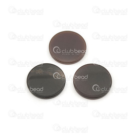 1112-1090-02 - Semi-precious Stone Cabochon Black Agate 18MM Round 2MM Dome 8gr 6pcs 1112-1090-02,Cabochons,pierres noirs,montreal, quebec, canada, beads, wholesale