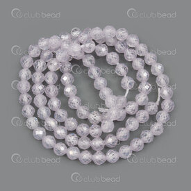 1112-1192-F-4MM - Cubic Zirconia (CZ Stone) Semi-precious Stone Bead Prestige Calibrated 4mm Crystal Clear Round Faceted 0.5mm Hole 15'' String (app90pcs) 1112-1192-F-4MM,Beads,Stones,Semi-precious,Round,Bead,Prestige,Natural,Semi-precious Stone,Calibrated 4mm,Round,Round,Faceted,Colorless,Crystal Clear,montreal, quebec, canada, beads, wholesale