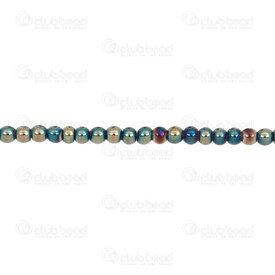 1112-1201-AB2 - Bille de Pierre Fine Rond 3MM Hématite AB Bleu-Or Corde de 15.5po 1112-1201-AB2,Billes,Pierres,Hématite,montreal, quebec, canada, beads, wholesale