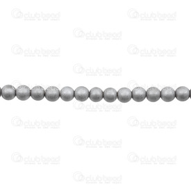 1112-12022 - Semi-precious Stone Bead Round 4mm Hematite Silver Matt 15.5'' String 1112-12022,Beads,Stones,Hematite,Round,Bead,Natural,Semi-precious Stone,4mm,Round,Round,Silver,Matt,China,16'' String,montreal, quebec, canada, beads, wholesale