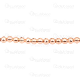 1112-1204-RGL - Semi-precious Stone Bead Round 6mm 1.5mm hole Hematite Rose Gold 15.5'' String 1112-1204-RGL,Beads,Stones,montreal, quebec, canada, beads, wholesale