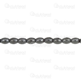 1112-1218 - Semi-precious Stone Bead Oval 5X8MM Hematite 15.5'' String 1112-1218,montreal, quebec, canada, beads, wholesale