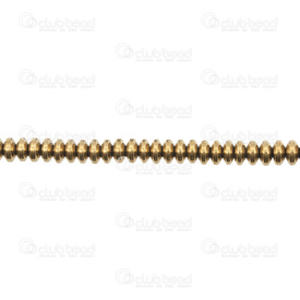 1112-1220-GL - semi precious stone bead hematite rondell 4mm 16” gold 1112-1220-GL,Beads,Stones,Hematite,montreal, quebec, canada, beads, wholesale