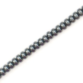 A-1112-1220 - Semi-precious Stone Bead Rondelle 4MM Hematite 15.5'' String A-1112-1220,Beads,Stones,Hematite,Rondelle,Bead,Natural,Semi-precious Stone,4mm,Round,Rondelle,Grey,China,16'' String,Hematite,montreal, quebec, canada, beads, wholesale